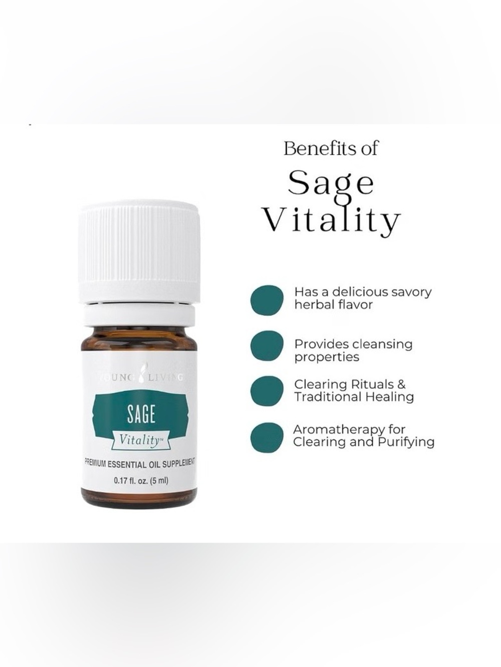 Young Living Sage Vitality Essential Oil 5 ML- BRAND NEW UNOPENED SEALED BOTTLE - Picture 4 of 9